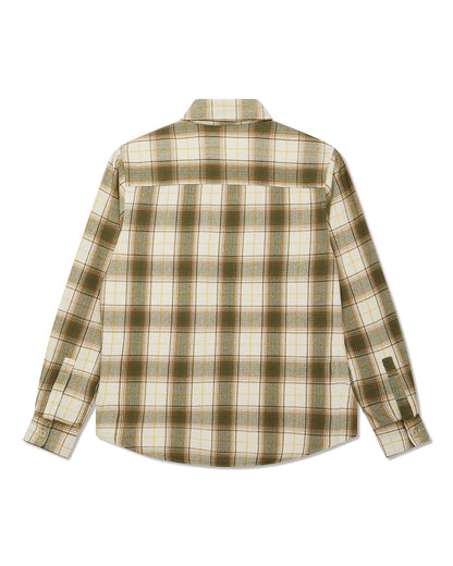 Deus Ex Machina | Chemise à carreaux en flanelle de coton ''Jermaine'' - Blanc sale