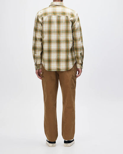 Deus Ex Machina | Chemise à carreaux en flanelle de coton ''Jermaine'' - Blanc sale