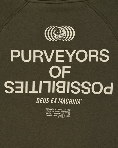 Deus Ex Machina | Sweat à capuche ample Axis - Olive foncé