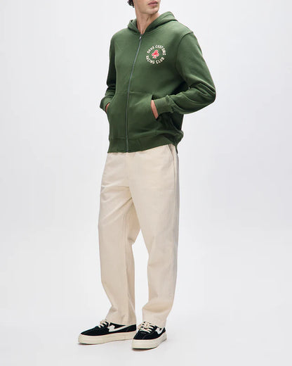 Deus Ex Machina | Sweat à capuche zippé Basto - Vert cyprès