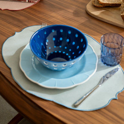 ASSIETTE "FLORA" - Bleu