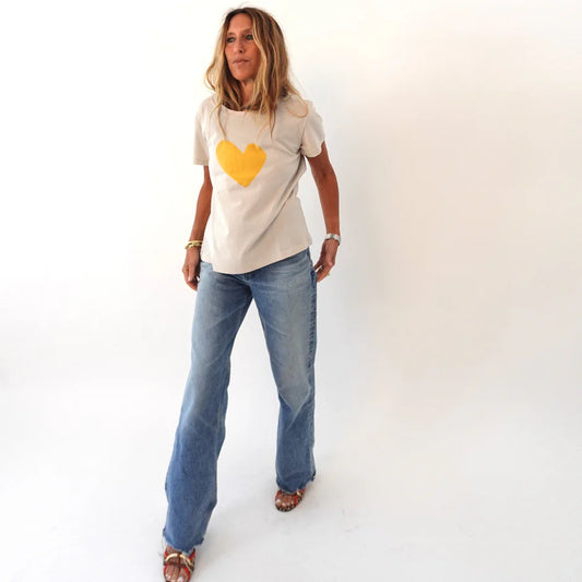 KERRI ROSENTHAL | T-shirt "Suke Imperfect Heart"- Craie