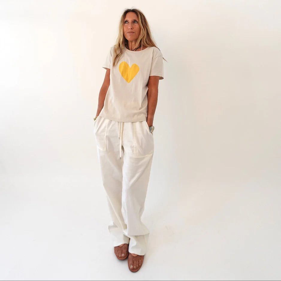 KERRI ROSENTHAL | T-shirt "Suke Imperfect Heart"- Craie
