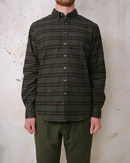 Outclass | Chemise classique en flanelle à carreaux - Hunter