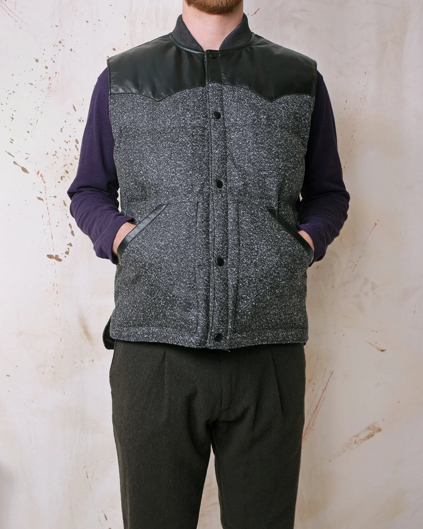 Outclass | Gilet sans manches en laine mélangée - Noire