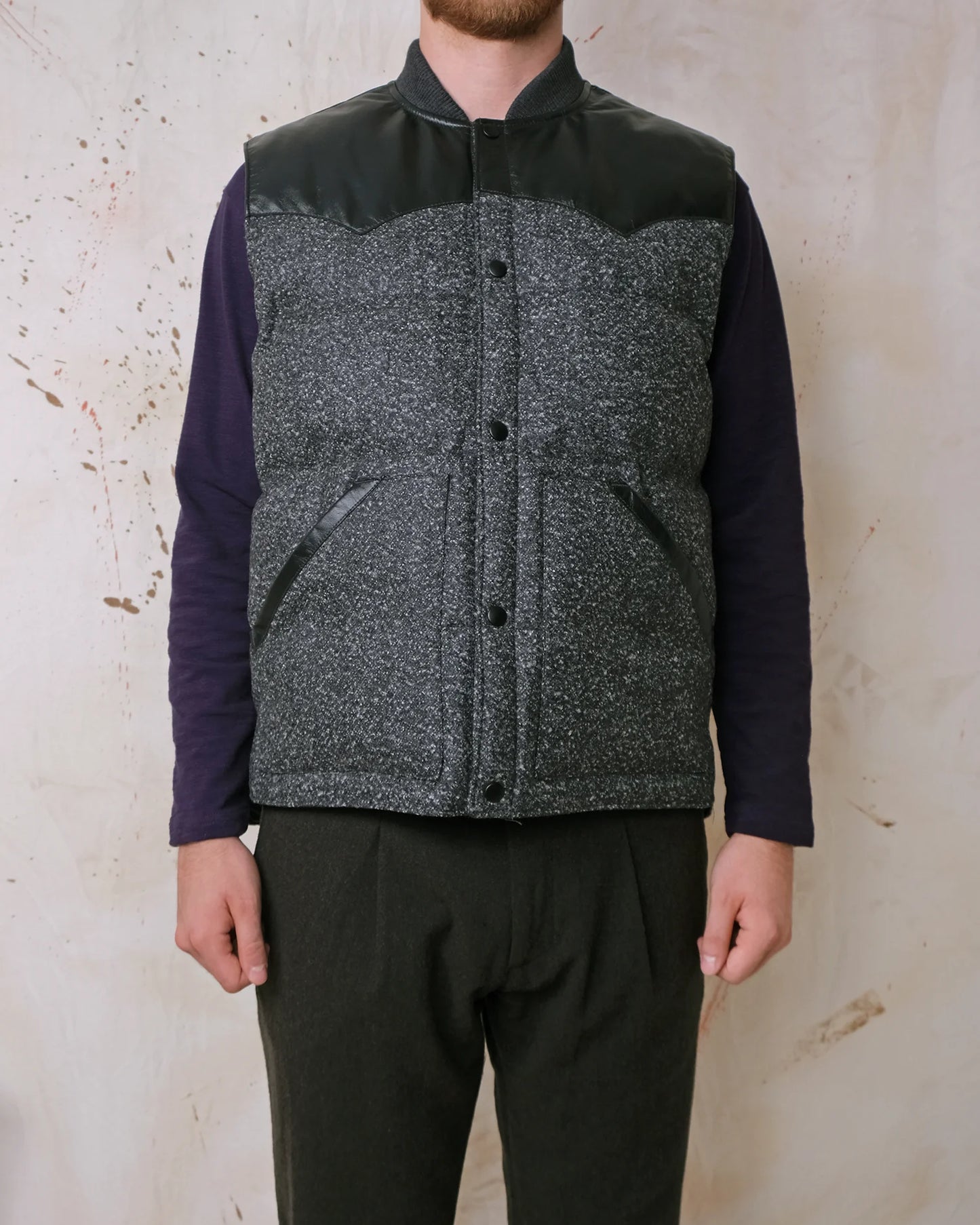 Outclass | Gilet sans manches en laine mélangée - Noire