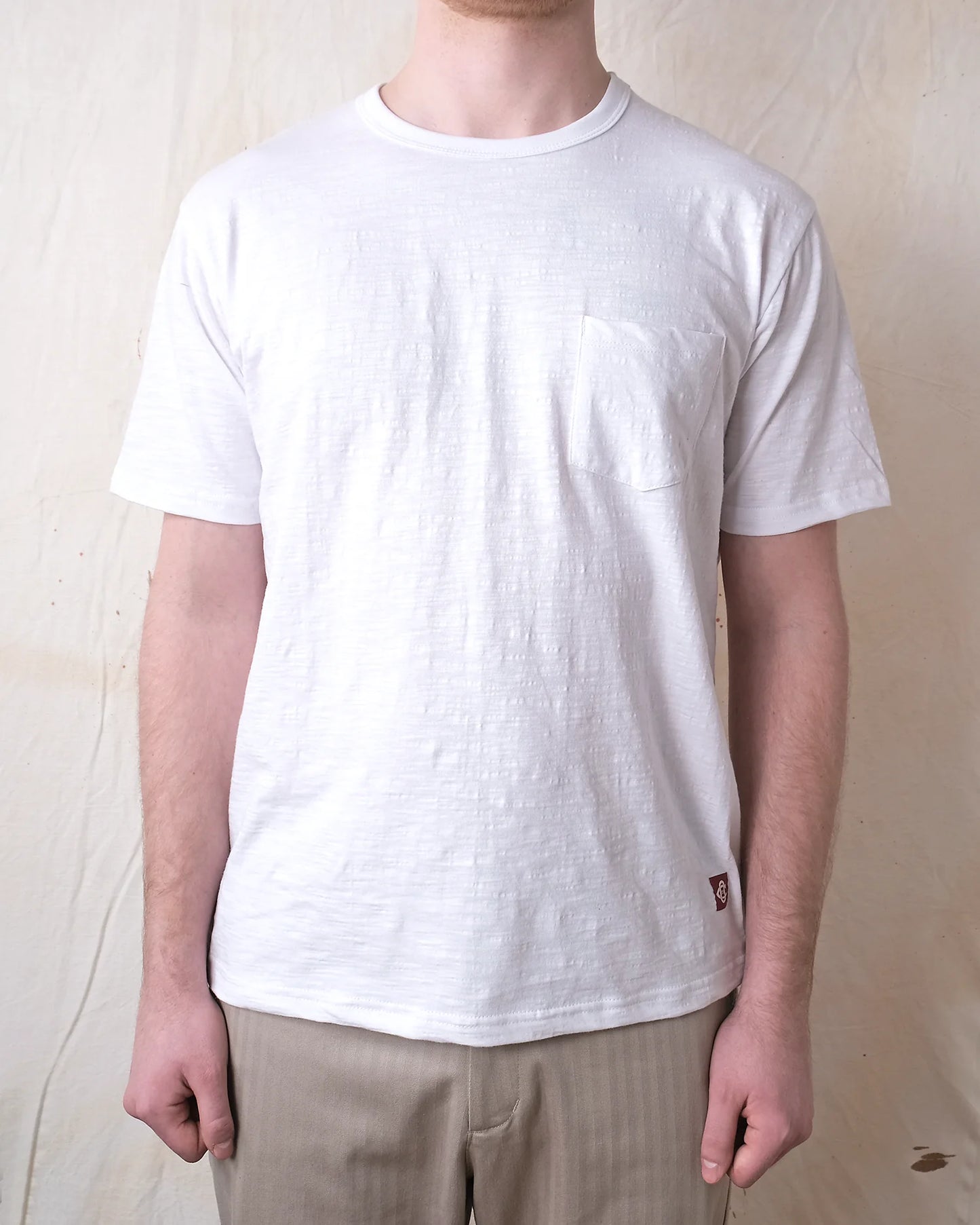 Outclass | T-shirt en cotton slub avec poche - Blanc