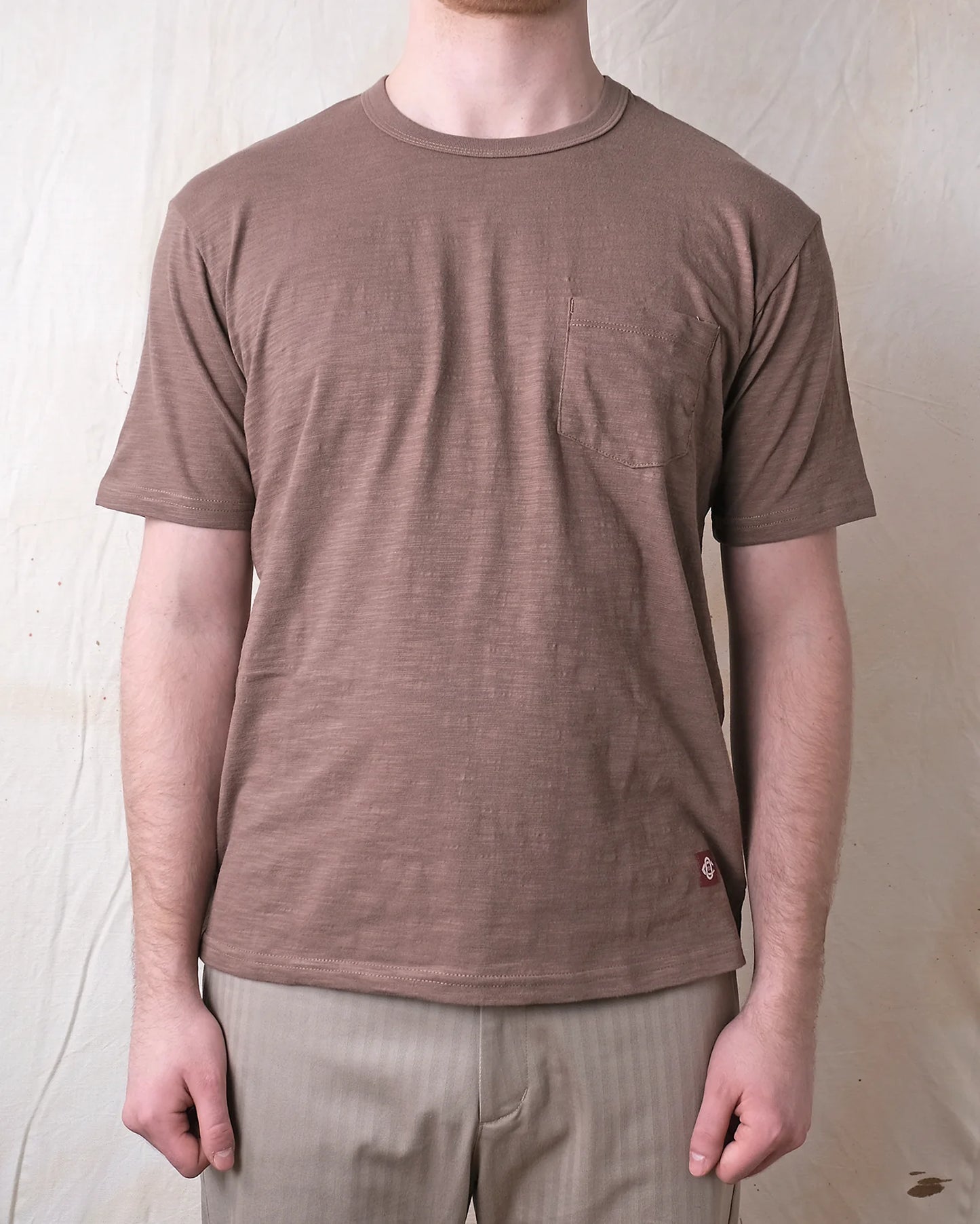 Outclass | T-shirt en cotton slub avec poche - Mocha