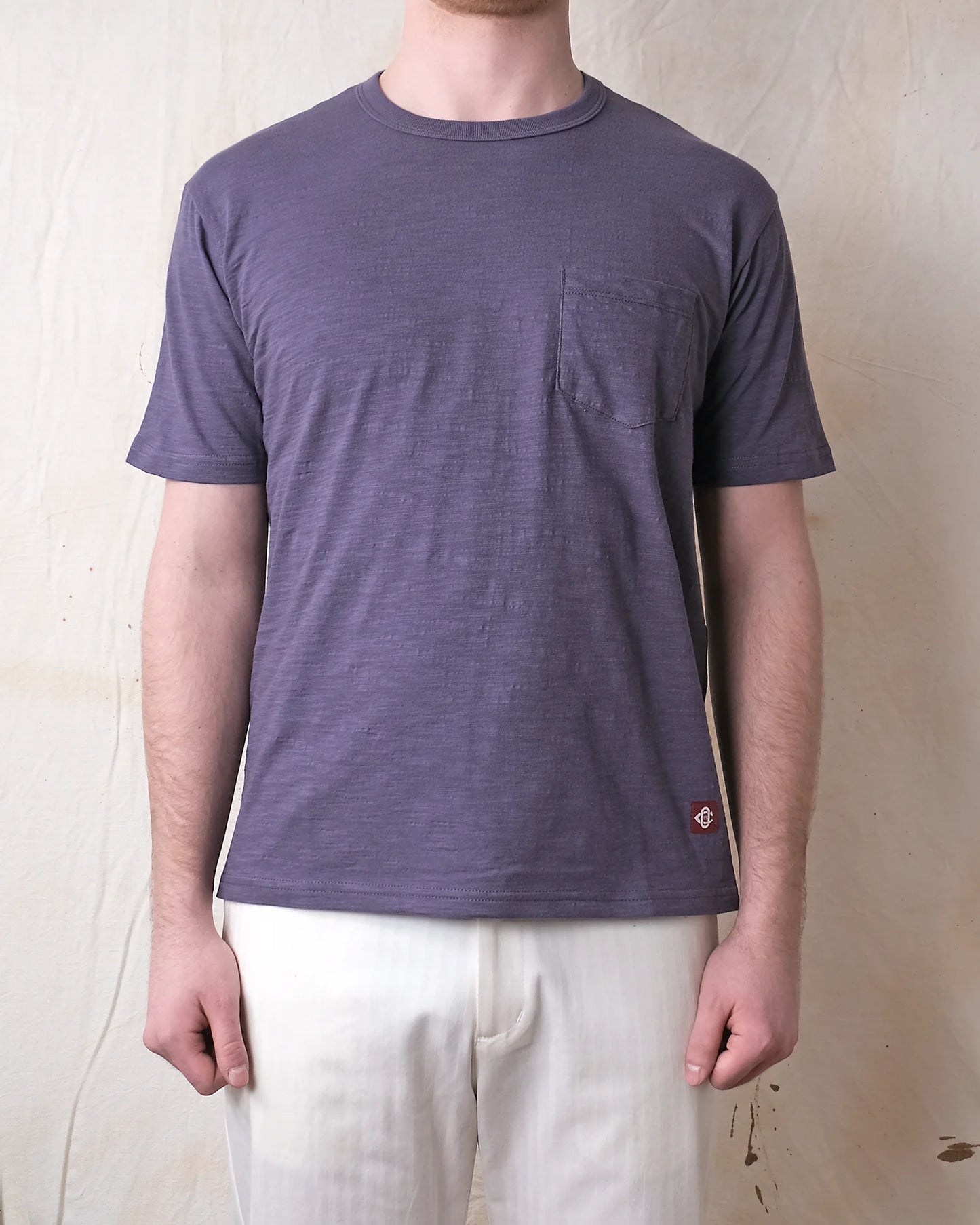 Outclass | T-shirt en cotton slub avec poche - Violet