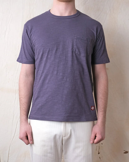 Outclass | T-shirt en cotton slub avec poche - Violet
