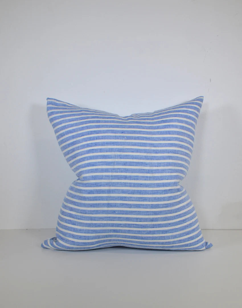 Linen Way | Coussin Lagoon- Bleu et blanc