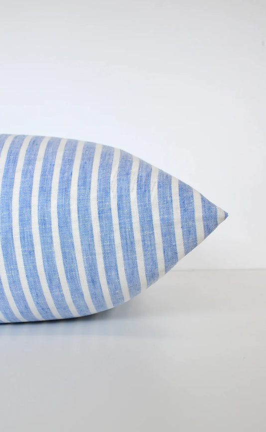 Linen Way | Coussin Lagoon- Bleu et blanc