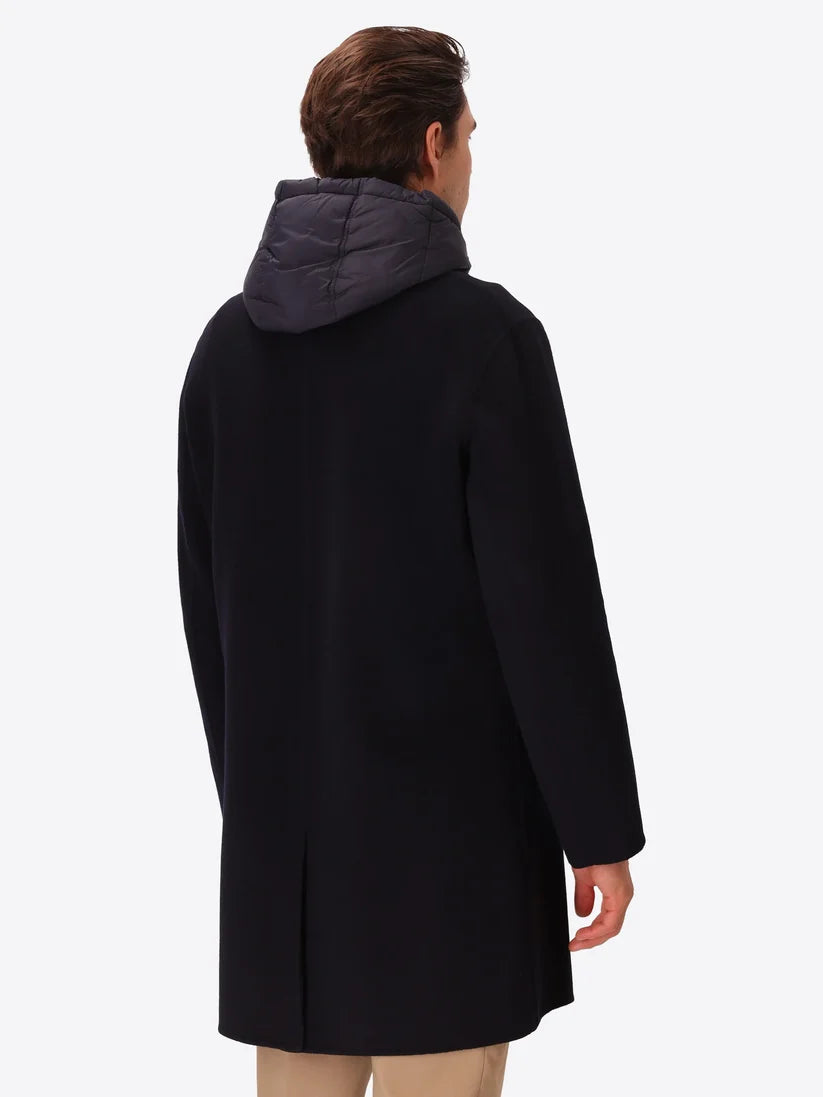 Distretto 12 | Manteau en laine bouillie avec bavette amovible  | Bleu