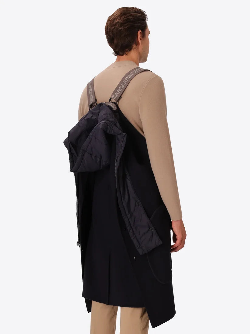 Distretto 12 | Manteau en laine bouillie avec bavette amovible  | Bleu