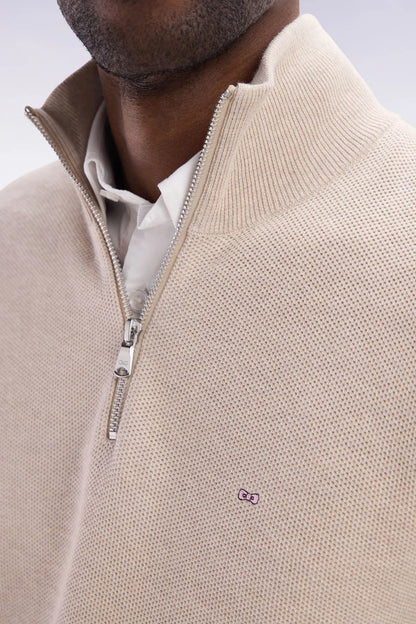 Eden Park | Pull demi-zip en coton - Beige