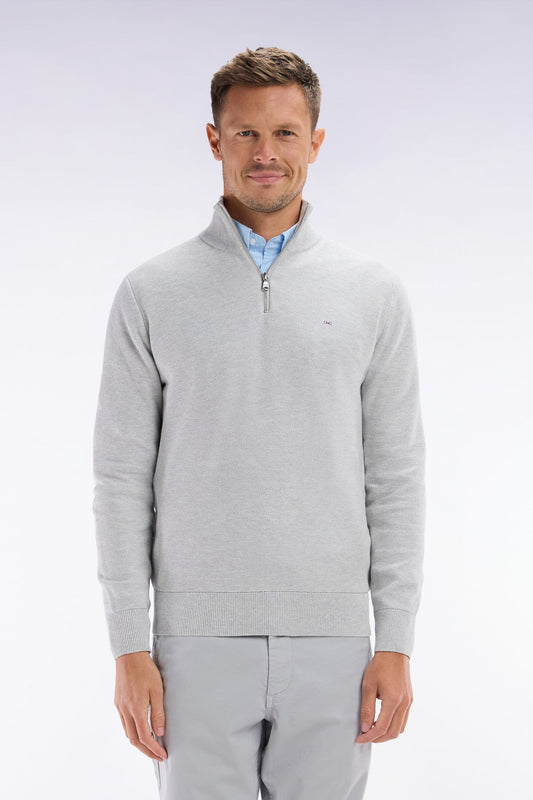 Eden Park | Pull demi-zip en coton - Gris