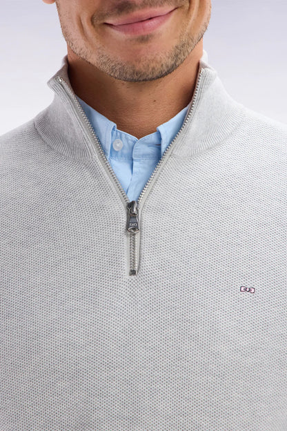 Eden Park | Pull demi-zip en coton - Gris