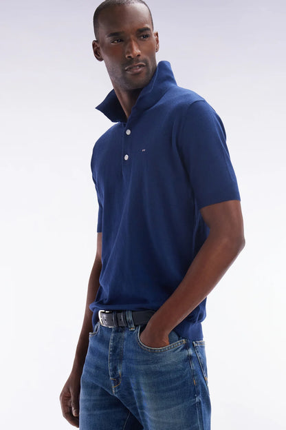 Eden Park | Polo en coton et soie - Bleu marine