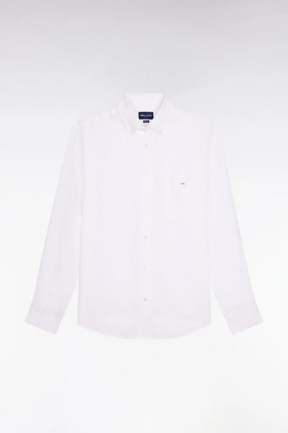 Eden Park | Chemise droite en lin blanc - Blanc