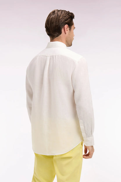 Eden Park | Chemise droite en lin blanc - Blanc