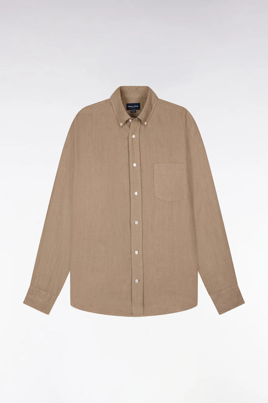 Eden Park | Chemise droite en lin blanc - Safari