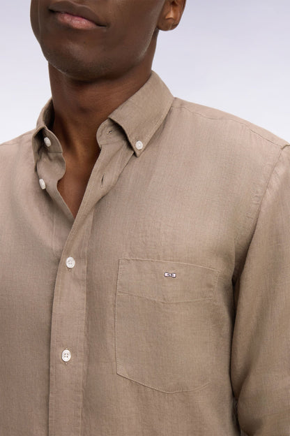Eden Park | Chemise droite en lin blanc - Safari