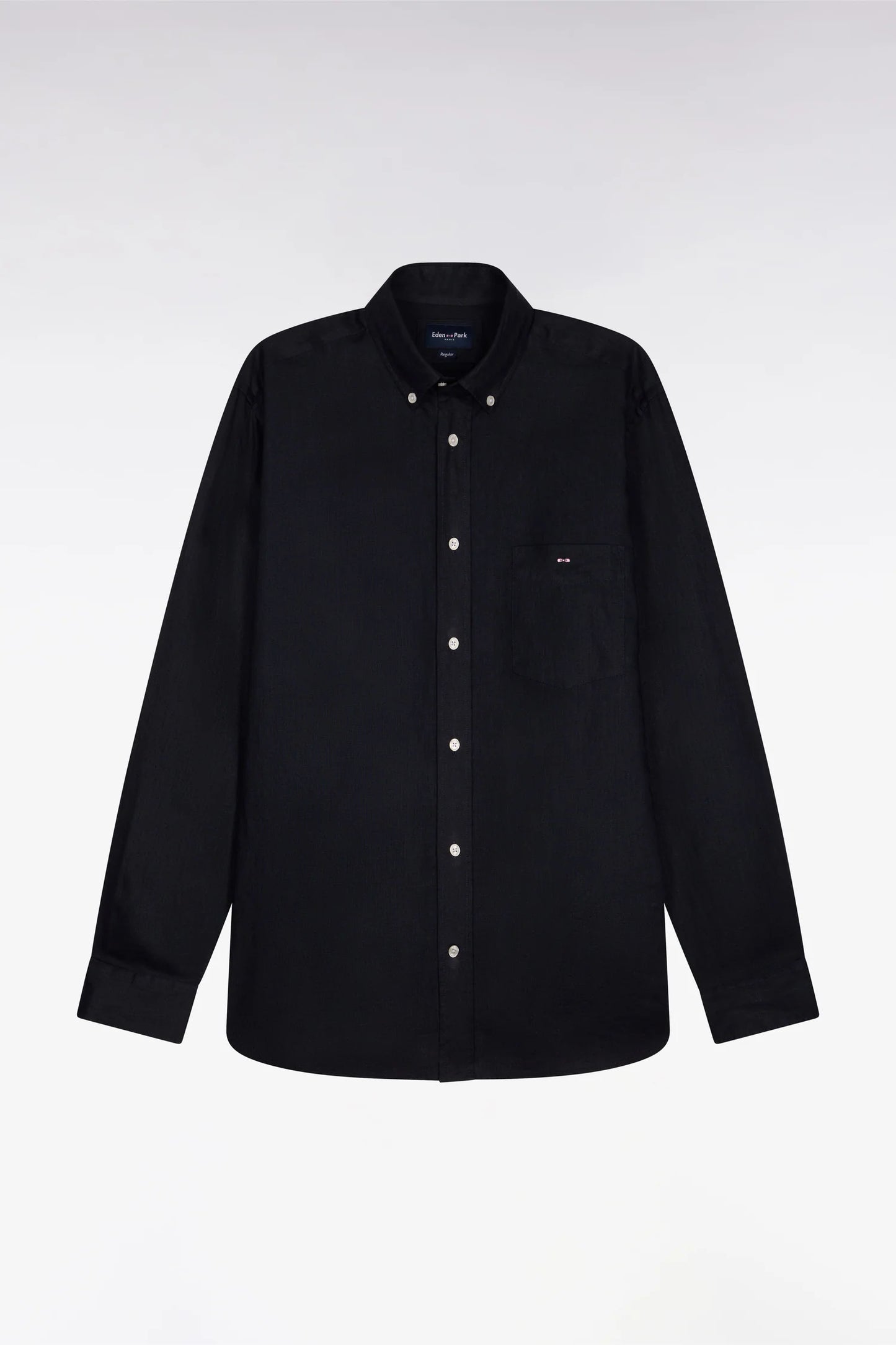 Eden Park | Chemise droite en lin blanc - Marine