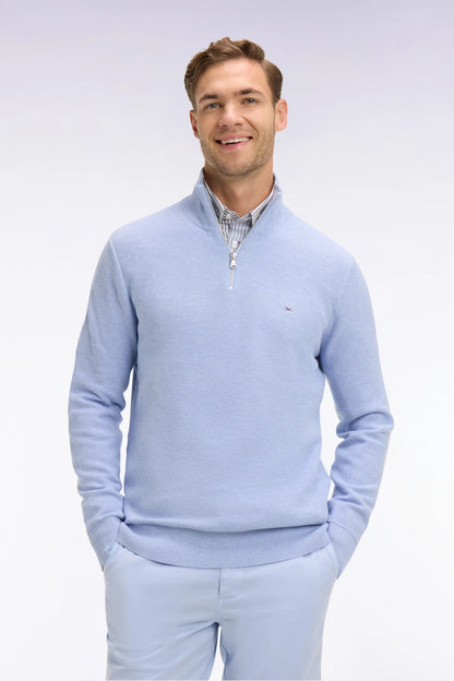 Eden Park | Pull col camionneur en coton - Bleu clair