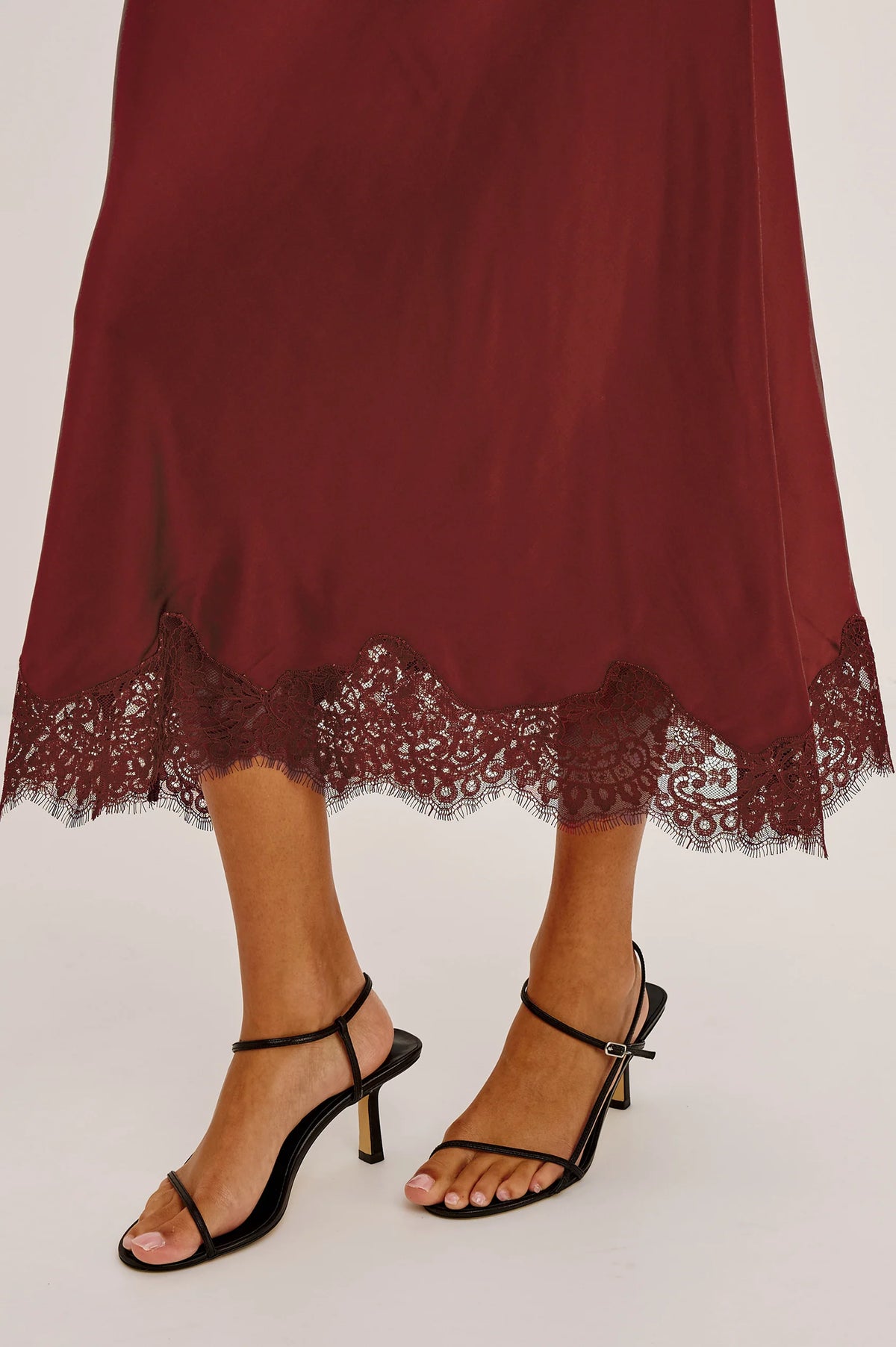 Rails | Jupe en satin "Ebony" - Cramoisi