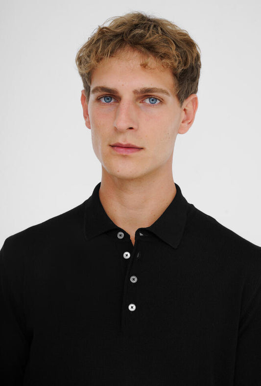 Ferrante | Polo en laine mérinos - Noir