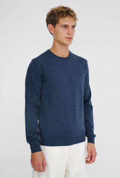Ferrante | Pull en laine mérinos - Bleu