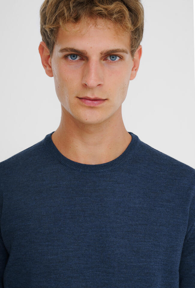 Ferrante | Pull en laine mérinos - Bleu