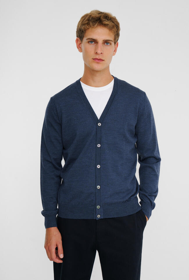 Ferrante | Gilet en laine mérinos - Bleu