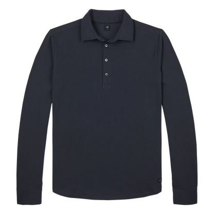 WAHTS | Polo à manches longues en jersey " Edwards" - Marine foncé
