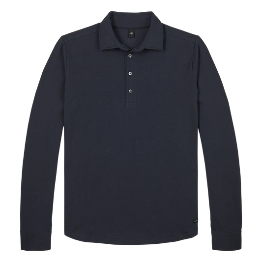 WAHTS | Polo à manches longues en jersey " Edwards" - Marine foncé