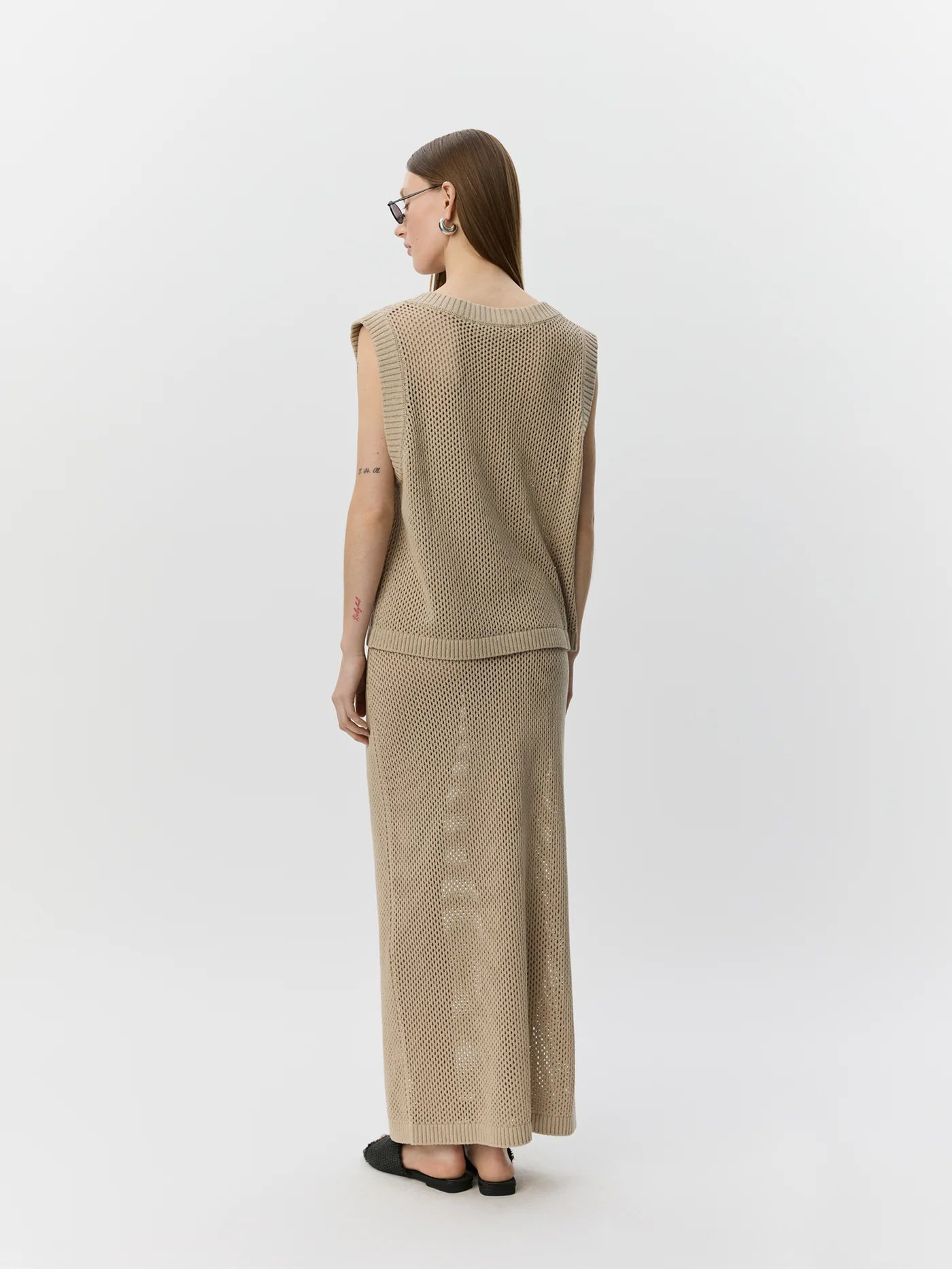 SOFIE SCHNOOR | Jupe maxi en maille "ELADASW" - Beige
