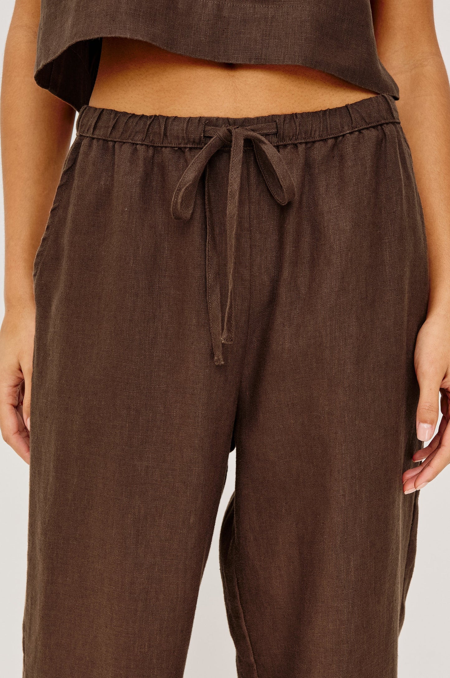 Rails | Pantalon taille haute en lin ''Emmie'' - Espresso