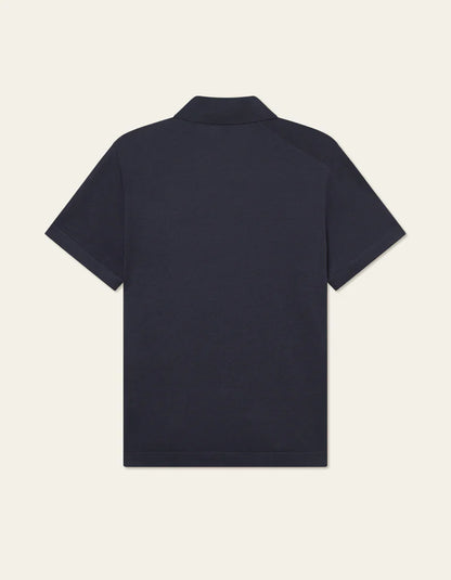 Les Deux | Polo en lin "Emmanuel" - Bleu Marine