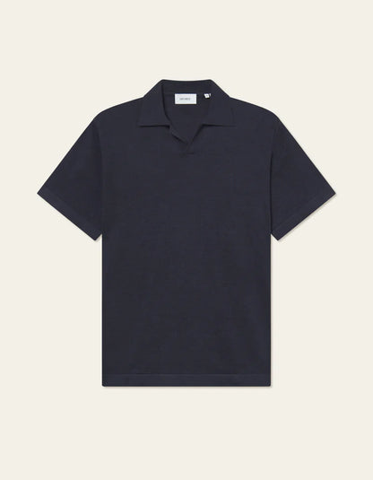 Les Deux | Polo en lin "Emmanuel" - Bleu Marine