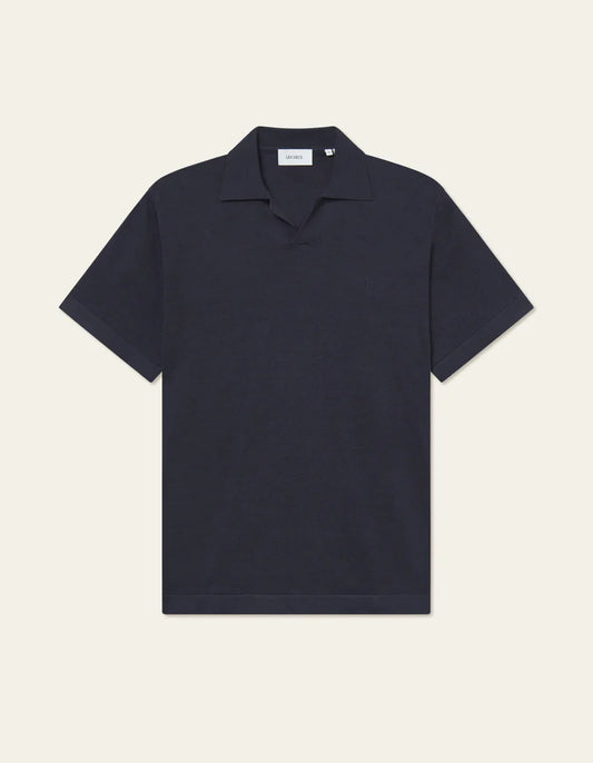 Les Deux | Polo en lin "Emmanuel" - Bleu Marine