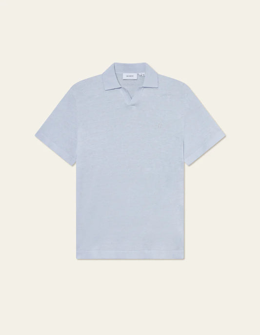 Les Deux | Polo en lin "Emmanuel" - Bleu clair