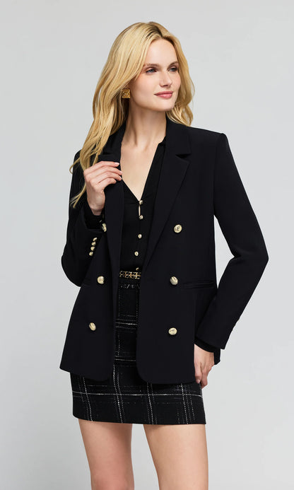 Generation Love | Veston en crêpe 'Leighton' | Noir