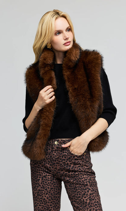 Generation Love | Veste sans manches en fausse fourrure 'Liona' | Bistre