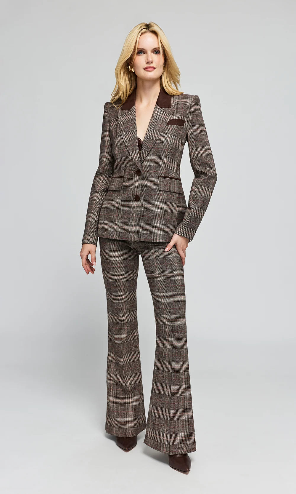 Generation Love | Pantalon tailleur à carreaux 'Elise' | Brun