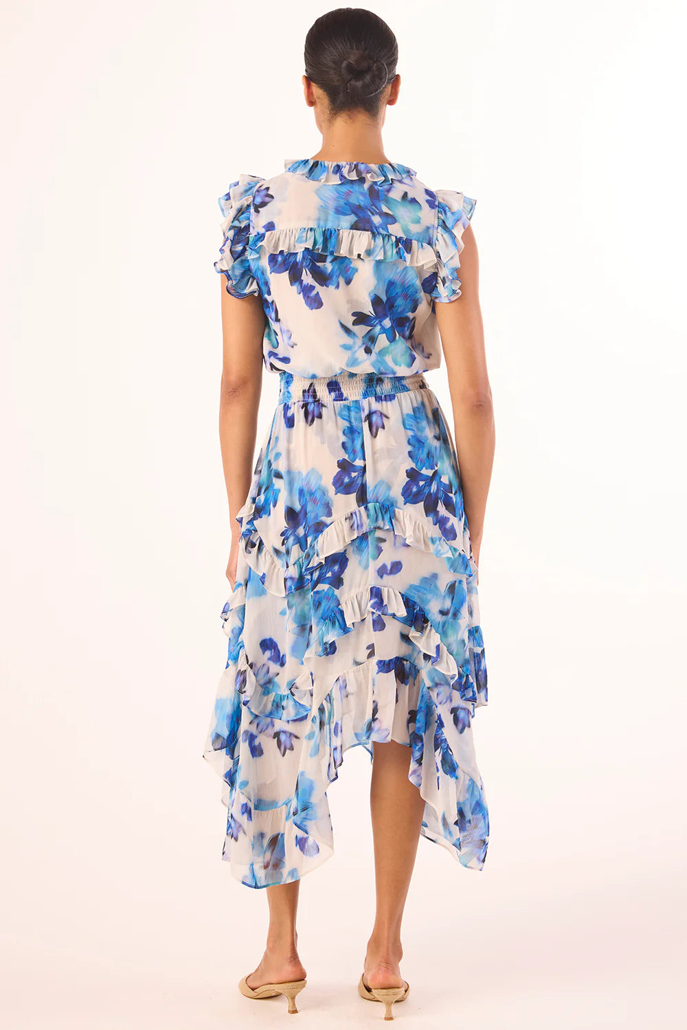 MISA | La robe mi-longue ''Dakota'' - imprimé floral estompé