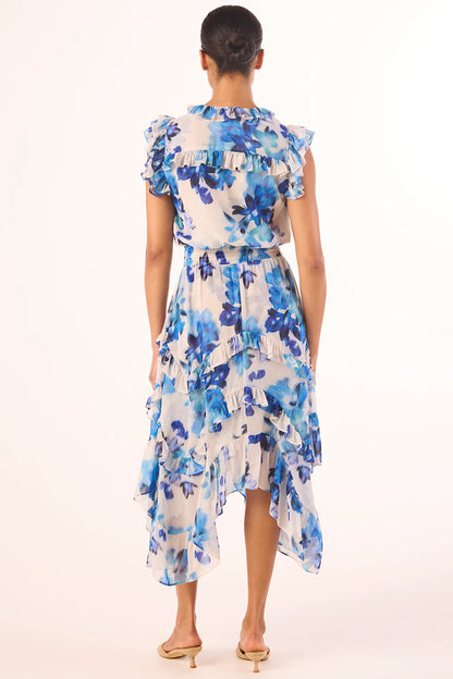 MISA | La robe mi-longue ''Dakota'' - imprimé floral estompé