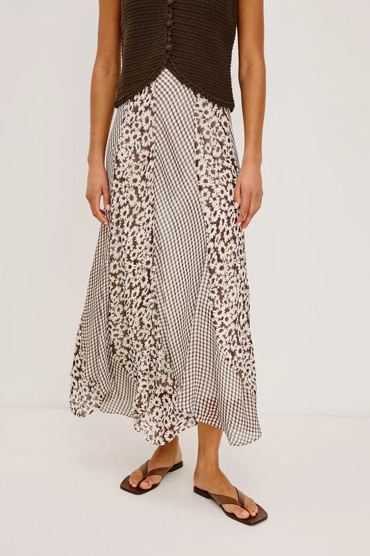 Rails | Jupe longue taille haute ''Felina'' - Motif vichy Espresso Daisy