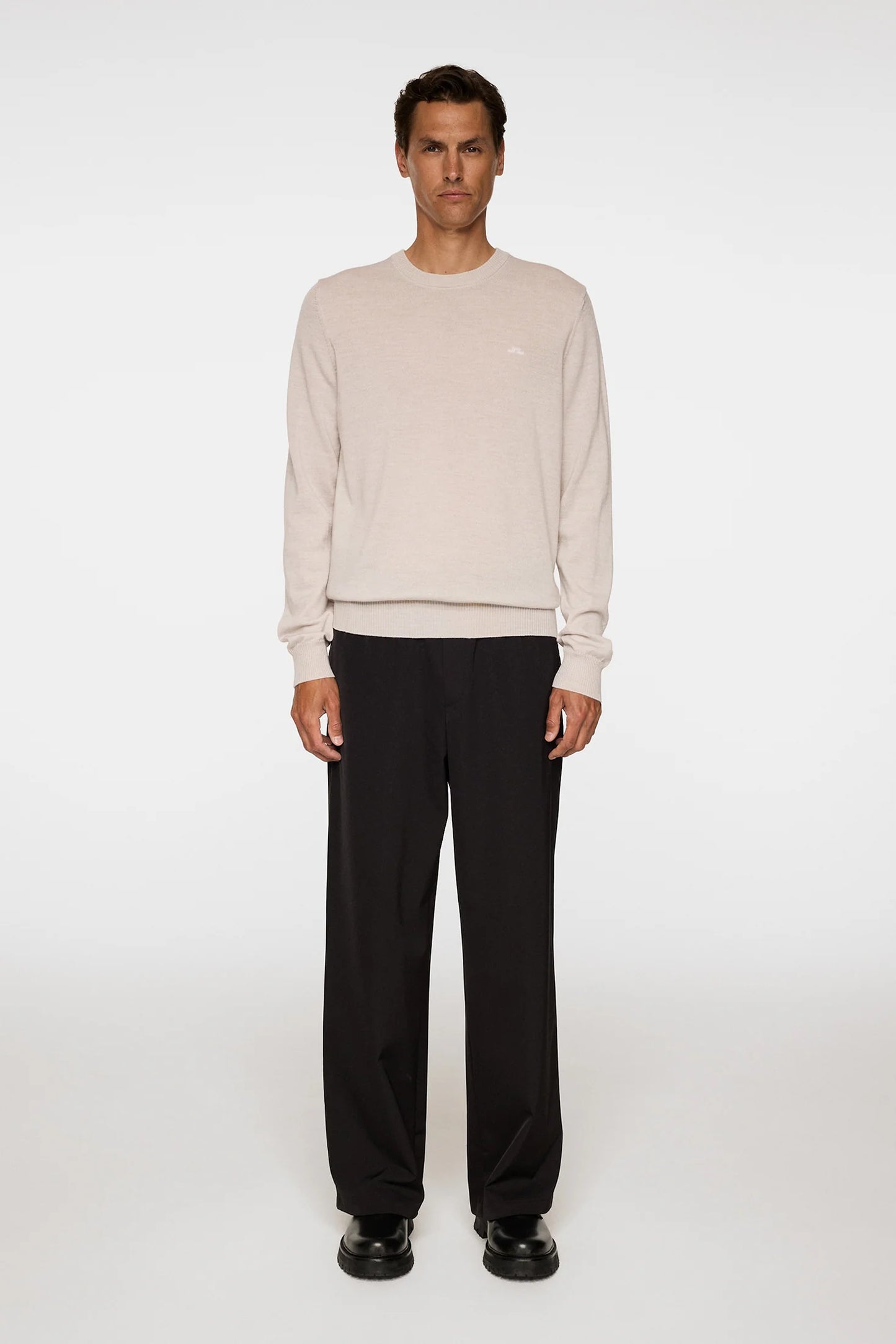J.LINDEBERG | Pull "Keane" Merino à col rond - beige