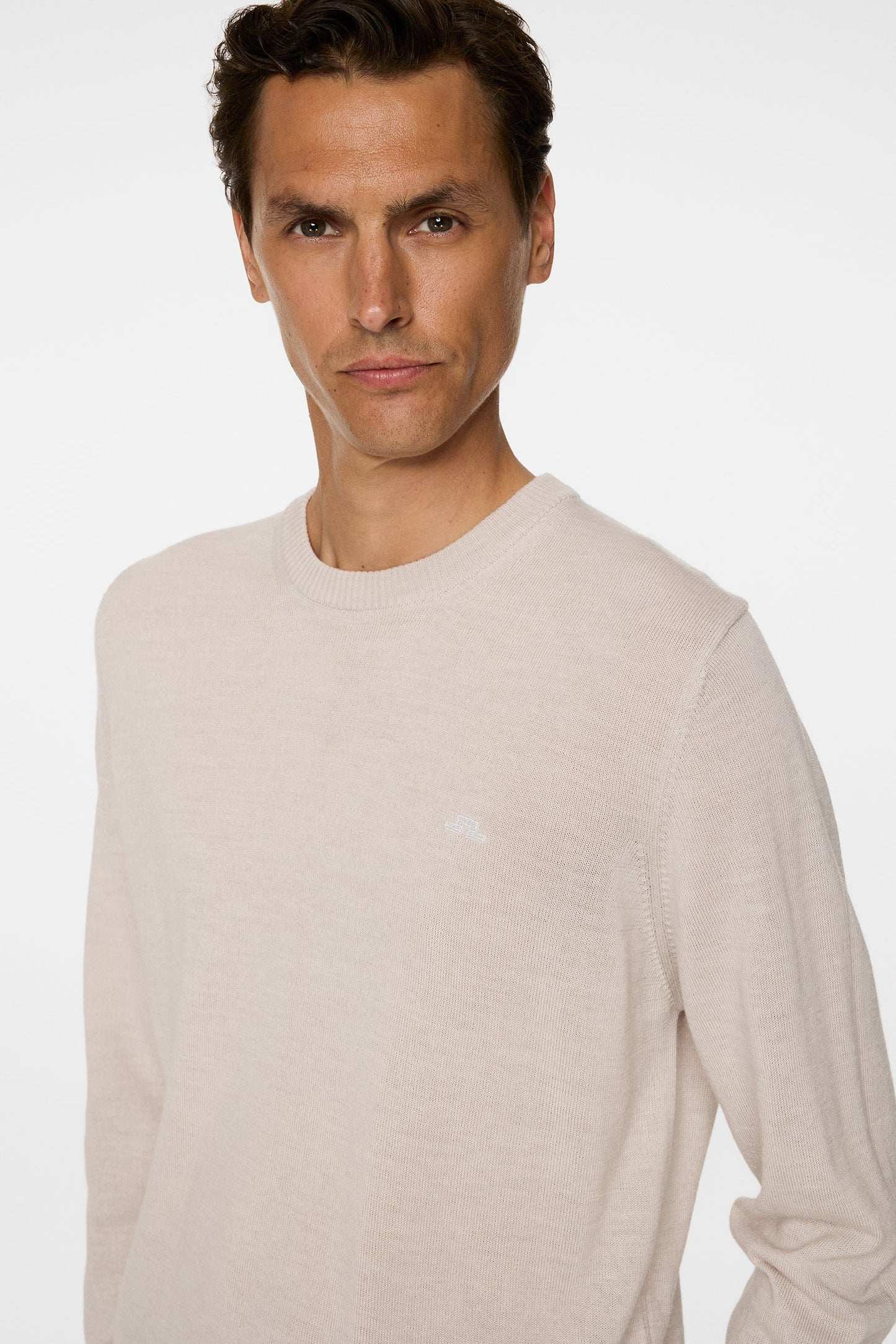 J.LINDEBERG | Pull "Keane" Merino à col rond - beige