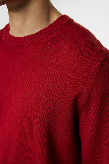 J.LINDEBERG | Pull "Keane" Merino à col rond - Rouge Bossa Nova